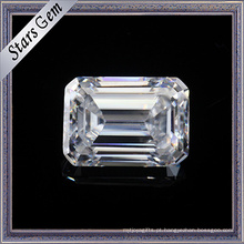 1,5 quilates 7.5X5.5mm maravilhoso esmeralda Cut F cor branca Moissanite pedras